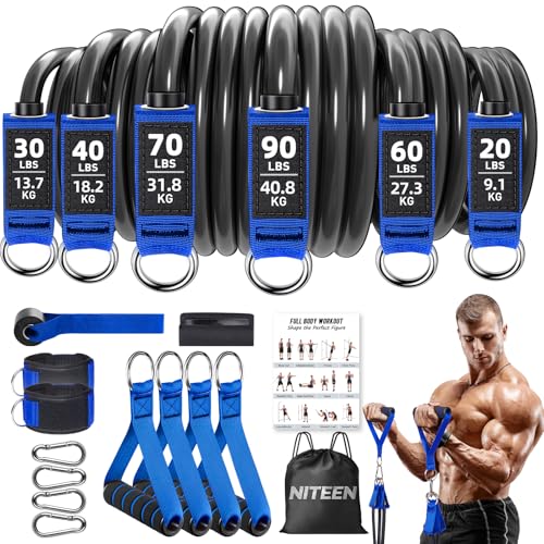 NITEEN 310lbs/390lbs Heavy Resistance Bands with Handles for Working Out - size: 310lbs