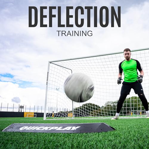QUICKPLAY Goalkeeper Deflection Ramp - Enhance Reflexes & Hand-Eye Coordination - Heavy-Duty Rubber Construction - Portable Design for Coaches & Players