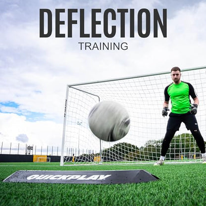 QUICKPLAY Goalkeeper Deflection Ramp - Enhance Reflexes & Hand-Eye Coordination - Heavy-Duty Rubber Construction - Portable Design for Coaches & Players