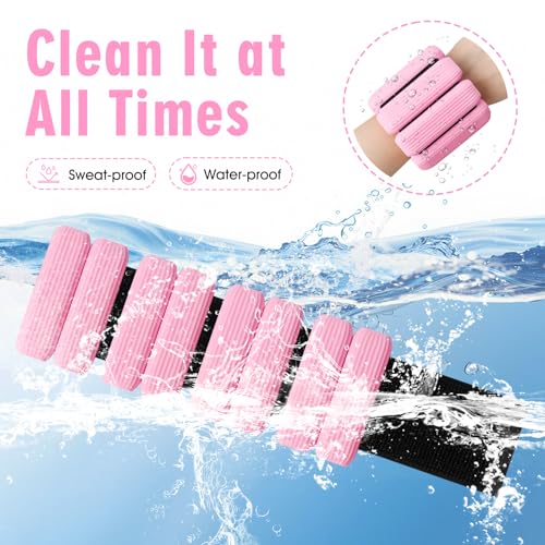 Wrist Weights Set of 2, Wearable Wrist Ankle Weights for Women & Men, Silicone Weighted Bangles Adjustable Arm and Leg Weights for Walking Yoga Pilates Running Dance Gym 2lb