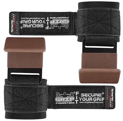 Weight Lifting Rod Hooks Heavy Duty Wrist Wraps Power Weight Lifting Training Gym Grips Straps Set of 2 - color: Brown, size: WOMEN-Wrist Size Small/Medium