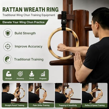 ZooBoo 9-Inch Wing Chun Dummy Rattan Ring for Martial Arts Training