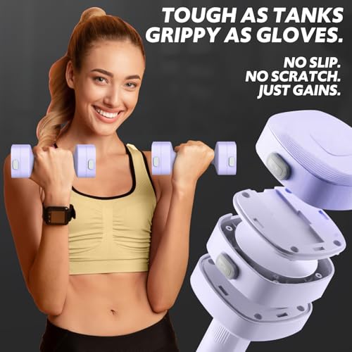 Adjustable Dumbbell Set of 2, 4 in 1 Free Weights Dumbbells Set for Women with Fast Adjustment, Each 2lb 3lb 4lb 5lb Hand Weights Set for Home Gym & Outdoor Exercise Training