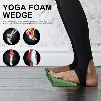Yoga Foam Wedge, Professional Height Wedge Yoga Prop, Portable Foam Yoga Wedge Stretching Equipment, Supportive Yoga Block, Back Support Foam Incline Slant Board For Leg, Calf, Ankle And Foot Stretchi