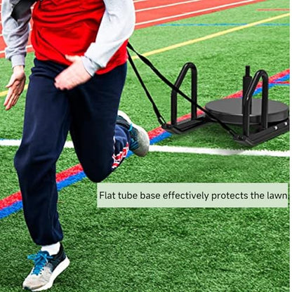 Kipika Weight Sled, Workout Sled, Fitness Strength Training Sled, Speed Training Sled for Athletic Exercise, Speed Improvement, Easily Through Obstacles, Suitable for 1" & 2" Weight Plate - color: C- Black