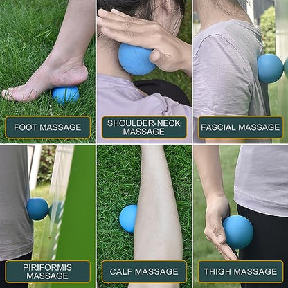 Massage Lacrosse Balls for Myofascial Release,Yoga Deep Tissue Massage,Trigger Point Therapy and Foot Plantar Fasciitis,Muscle Soreness Massager Ball (2Pack,Red) - color: Red