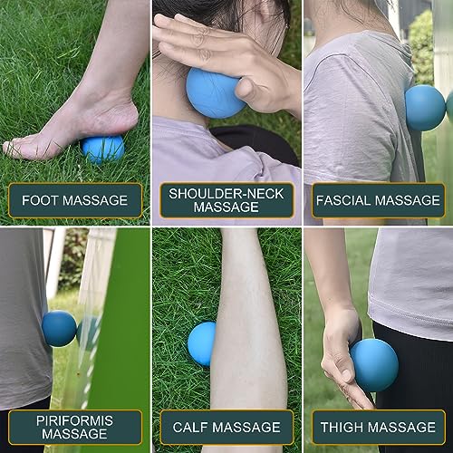 Massage Lacrosse Balls for Myofascial Release,Yoga Deep Tissue Massage,Trigger Point Therapy and Foot Plantar Fasciitis,Muscle Soreness Massager Ball (2Pack,Black and Rose Red) - color: Black /Rose Red