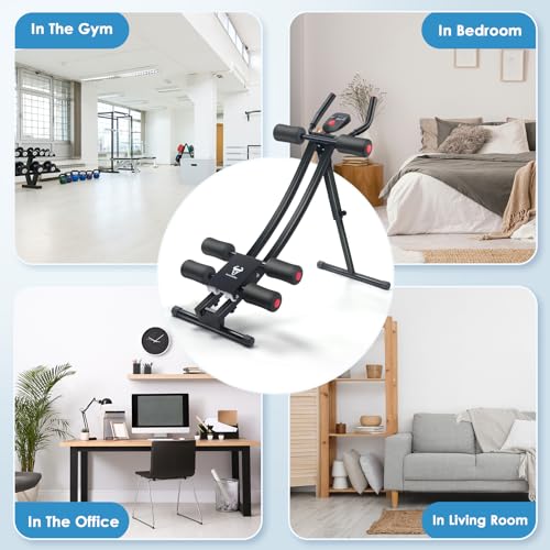 Abdominal Trainers, Adjustable AB Machine at Home or Gym for Core Strength Training, Ab Cruncher Foldable Fitness Gear for Men and Women Exercise &Workout