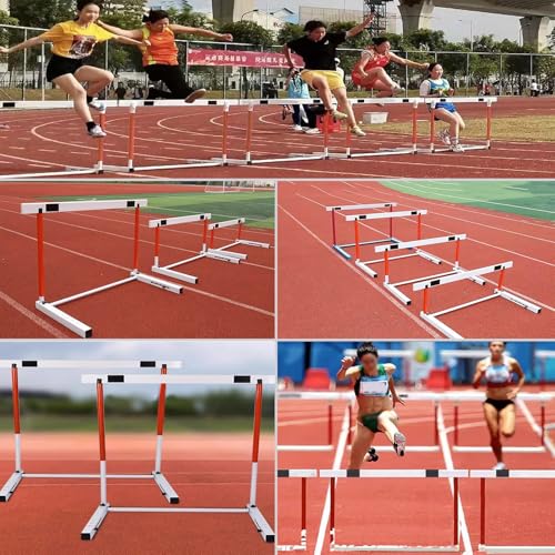 Height Adjustable Hurdles, Foldable Speed Hurdles for Agility Training, Adjustable Height Sports Practice Equipment/Track and Field Team Training Hurdles for Jumping/, 30-42in(76-106cm)