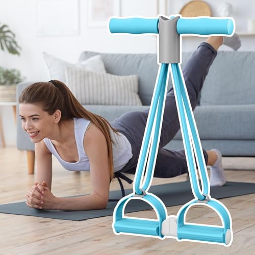 Fitness Stretch Ropes - Ankle Pedal Puller, Training Tubes | Quad Resistance Bands, Elastic Tension Device During Slimming Workouts While Strengthening Abdomen, Legs, Arms with Portable & Lightweight