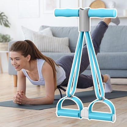 Fitness Stretch Ropes - Ankle Pedal Puller, Training Tubes | Quad Resistance Bands, Elastic Tension Device During Slimming Workouts While Strengthening Abdomen, Legs, Arms with Portable & Lightweight