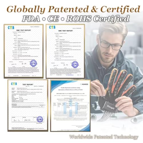 8th Generation Robotic Hand Glove For Stroke Rehab, Hand Therapy Equipment,Glove For Stroke Recovery, 4 Modes, Adjustable Intensity, Touch Panel.
