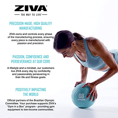 ZIVA Medicine Ball – Durable Rubber Weighted Ball with Easy-Grip Textured Shell for Core, Balance and Strength Training – Commercial Quality (Turquoise, 4–12 lb) - style: 4 Pounds