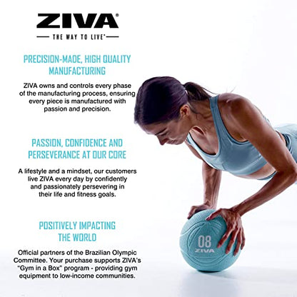 ZIVA Medicine Ball – Durable Rubber Weighted Ball with Easy-Grip Textured Shell for Core, Balance and Strength Training – Commercial Quality (Turquoise, 4–12 lb) - style: 4 Pounds