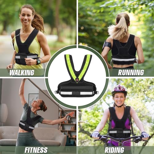 Weighted Vest for Women Men, Sport Running Weighted Vest with Reflective Strips and LED Flashing Sash, 10lbs/20lbs Weight Vest for Strength Training and Workout - size: 10LBS