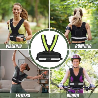 Weighted Vest for Women Men, Sport Running Weighted Vest with Reflective Strips and LED Flashing Sash, 10lbs/20lbs Weight Vest for Strength Training and Workout - size: 10LBS