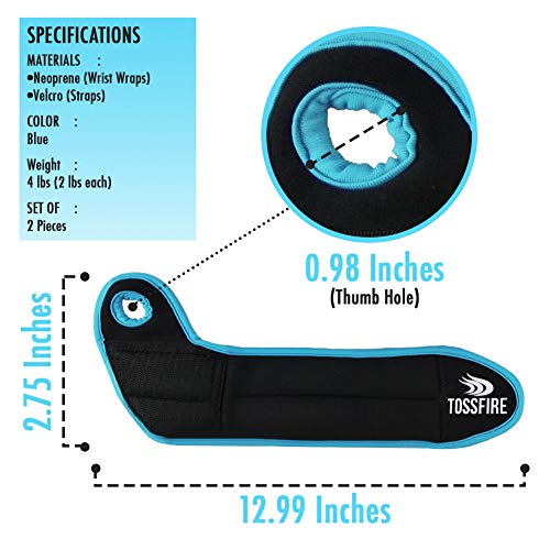 Comfecto Wrist Weights with Thumb Loops Lock, 1lb*2 2lbs*2 for Running, Strength Training, Walking, Exercises, Gym, Cardio, Men, Women