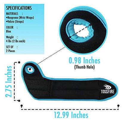 Comfecto Wrist Weights with Thumb Loops Lock, 1lb*2 2lbs*2 for Running, Strength Training, Walking, Exercises, Gym, Cardio, Men, Women