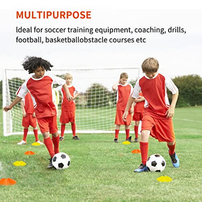 Soccer Agility Training Equipment Set, 12 Rung 20Ft Agility Ladder, 12 Disc Cones, 4 Steel Stakes, Solo Soccer Trainer, Jump Rope - Speed Training Equipment for Soccer Football Basketball - color: Yellow