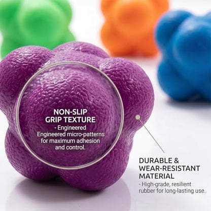 6-Piece Reaction Training Balls Set, Reflex Ball for Hand-Eye Coordination Training, Speed Reflex Train Balls