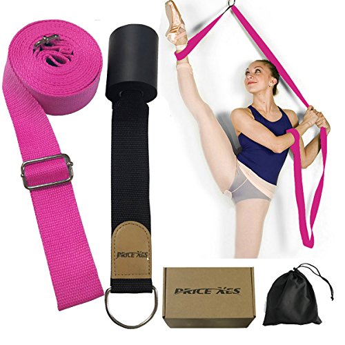 Door Flexibility & Stretching Leg Strap - Great for Ballet Cheer Dance Gymnastics or ANY Sport Leg Stretcher Door Flexibility Trainer Premium stretching equipment - color: Rose
