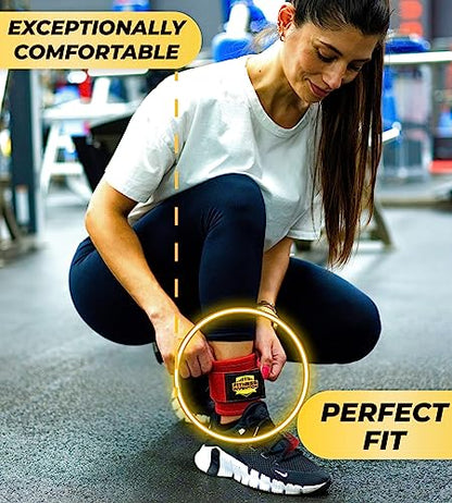 Fitness Invention Ankle Straps for Cable Machines (Pair) – Adjustable Padded Ankle Cuffs for Glute & Leg Workouts – Kickbacks, Leg Extensions, Hip Abductors & Lower Body Exercises