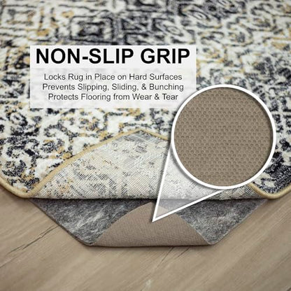 Mohawk Home Non Slip Rug Pad 2' 2" x 10'- 1/4" Thick Felt + Latex Rubber Gripper - Dual Surface Cushion for Hardwood, Carpet, Tile Floors, Made in USA - size: 2'2" x 10' (Rectangular), style: 1/4 Inch Dual Surface Rug Pad