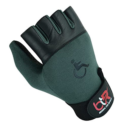 BTR Wheelchair Gloves for Men and Women | Mobility and Disability Gloves with Breathable, Lightweight Design, Non-Slip Grip, and Padded Palm Protection - color: Black, size: Small