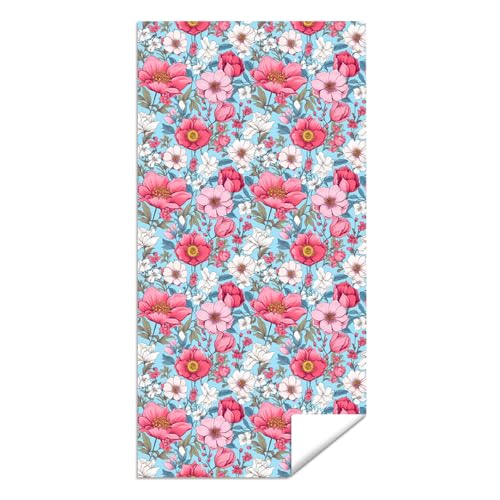 Microfiber Beach Towel Oversized Sand Free Quick Dry Ultra Absorbent Lightweight Vintage Botanical Floral Print Travel Pool Blanket for Adults Women 71 x 32 Inches 1 Pcs - color: Bloom