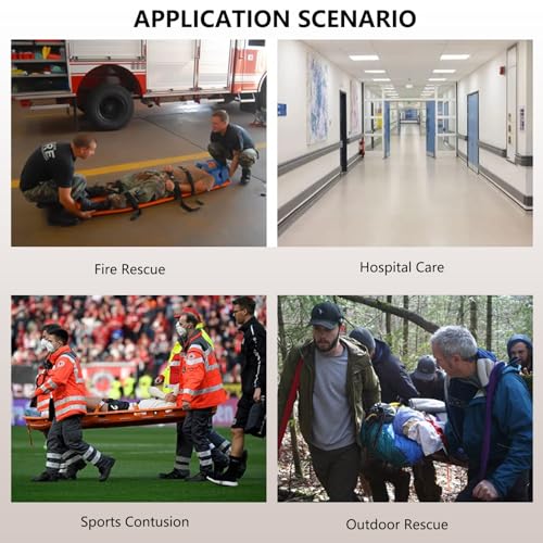 Foldable 75”x19”x1”Orange Backboard Spine Stretcher - 18lb Lightweight PE Spine Board Stretcher with Strap for EMT, Ambulance & Rescue Patient Transport(Orange)