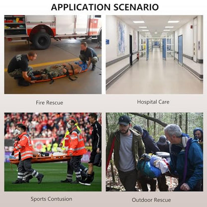 Foldable 75”x19”x1”Orange Backboard Spine Stretcher - 18lb Lightweight PE Spine Board Stretcher with Strap for EMT, Ambulance & Rescue Patient Transport(Orange)