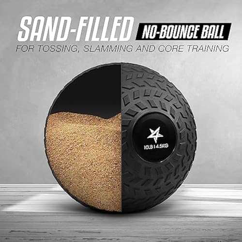 Yes4All Slam Balls, 10-40lb Weighted Ball Weight, Durable PVC Sand Filled Workout Dynamic Slam Ball for Strength Training, Triangle, Black, 10lbs - color: C. Triangle Black, style: A. 10lbs