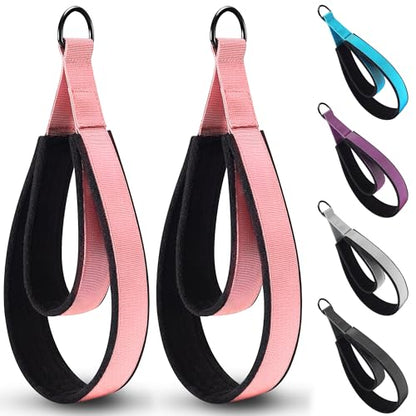 2PCS Comfortable Enhanced Thickness Pilates Double Loop Strap - D-Ring Strap for Home Gym & Yoga Workout Accessories