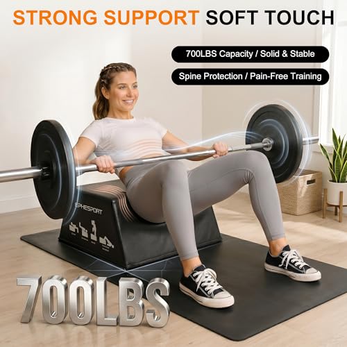 Hip Thrust Bench–Glute Bridge & Barbell Hip Thrust Equipment with Free Hip Thrust Pad, 700LB Capacity, Non-Slip Design for Glutes, Bulgarian Split Squats, Step-Ups & Core