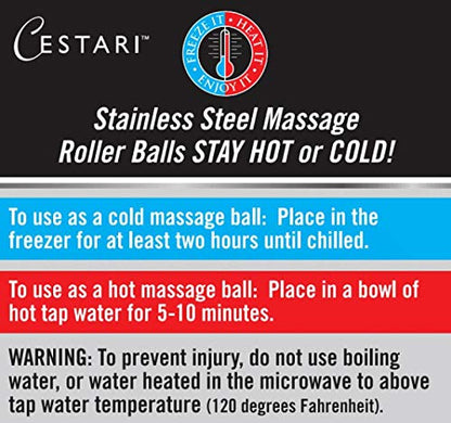 Massage Roller Ball - Stainless Steel Gel Balls for Heat + Ice Therapy - Back, Shoulder, Calf, Foot Massager with Heat or Cold - Myofascial Release - Deep Tissue Trigger Points - Hot Cold Roller.. - color: Red 55mm
