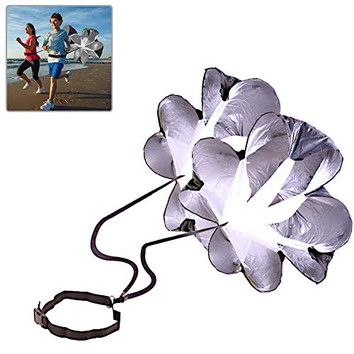 Running Speed Training 56 Inch 2 Umbrella Resistance Training Parachute with Adjustable Strap Free Carry Bag, Resistance Running Parachute for Football Soccer Training Kids Youth and Adults