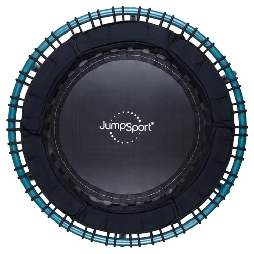 JumpSport 39" Essential Fitness Trampoline | Model 220, 230, 250 | Exercise Trampoline | 30 Low-Impact Bungees Rebounder for Adults - color: Teal