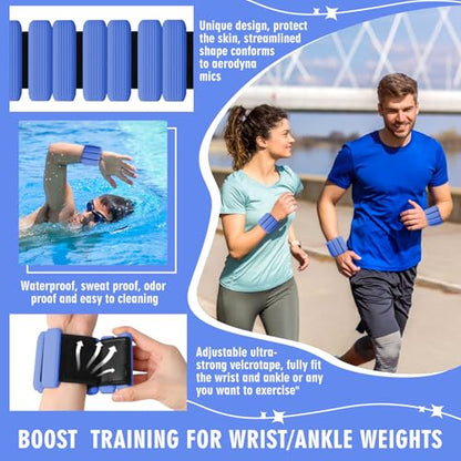 Wrist Weights Set of 2(1Lbs Each), Wearable Wrist Ankle Weights for Women & Men, Adjustable Arm & Leg Weights for Walking, Yoga, Swimming, Gym - color: Blue