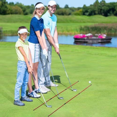 Golf Alignment Sticks 3 Pack – 48" Training Rods for Swing Plane & Posture, Portable Alignment Aid Practice Equipment for Backyard or Driving Range -Fix Your Slice with Visual Swing