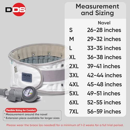 DDS, Inc. 300 Back Decompression Belt – Pneumatic Lumbar Decompression Belt for Women and Men, Lower Back Brace for Work, Lifting, and Daily Support – Adjustable Air Lumbar Traction Device (5XL) - size: 5XL