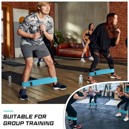 12 Pcs Fabric Resistance Bands for Working Out Non-Slip Booty Exercise Loop Bands for Women Men Glutes Hip Thigh Butt Yoga Pilates Fitness Gym, Light Medium Heavy