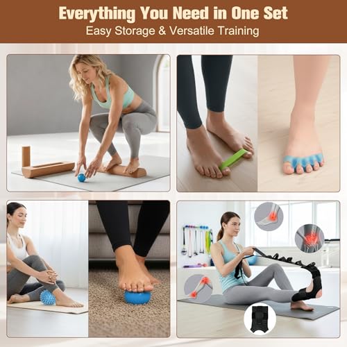 Cork Balance Board - Ankle & Foot Strengthener Kit for Physical Therapy, Plantar Fasciitis Recovery, Core Stability, Enhanced Foot Function, Mobility and Prevent Falls | Balance Trainer