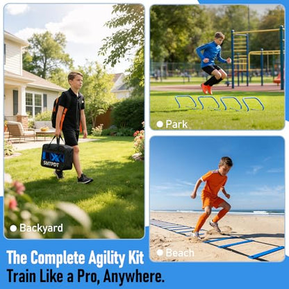 Agility Ladder,Soccer Training Equipment Set,Speed & Agility Training - color: Blue