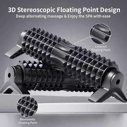 Foam Roller with Stand - Bracket Foam Roller for Back Pain, 21 inch Trigger Point Deep Tissue Massage Roller, Medium Density Grid Bracket Foam Rollers, Leg Roller for Muscles Deep Tissue - color: Black