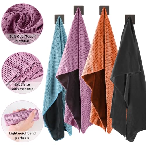 JBM Cooling Towel 40” X 12” Ice Towel Quick Dry Breathable Soft Microfiber Towels for Sports, Camping, Beach, and Outdoor Activities (Pink) - color: Pink