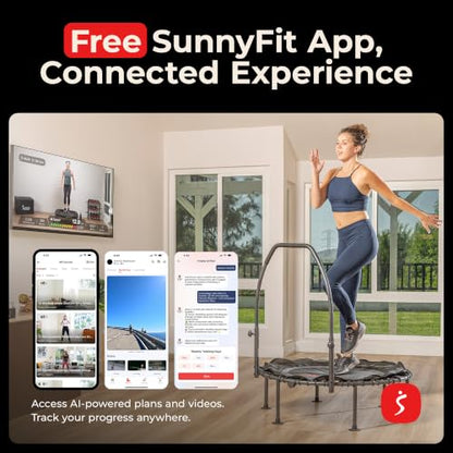 Sunny Health & Fitness 36"/40"/48" Bungee Exercise Trampoline with Handlbar - size: 40" trampoline