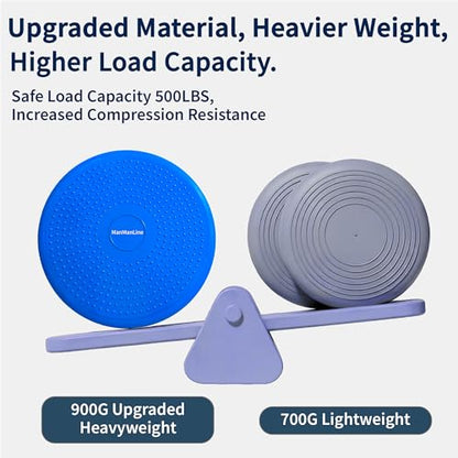 Wobble Cushion Balance Disc, Extra Thick Sensory Pad for Kids & Adults, Flexible Seating Core Strength Trainer for Posture Correction, Desk, Yoga & Stability Workout with Pump