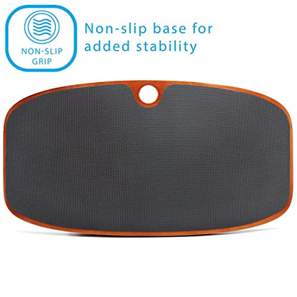 Seville Classics airLIFT Premium Anti Fatigue Wooden Balance Wobble Board Mat w/Massage Points, for Office Standing Desk, Home, Exercise, Therapy, Sports Training, Black, 25"W x 13"D - size: 25"