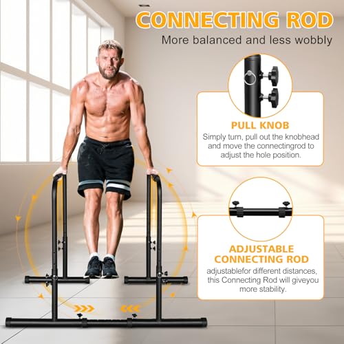 Adjustable Dip Bar Portable Functional Dip Stand Station Exercise Heavy Duty Parallel Bars Workout Equipment for Strength Training