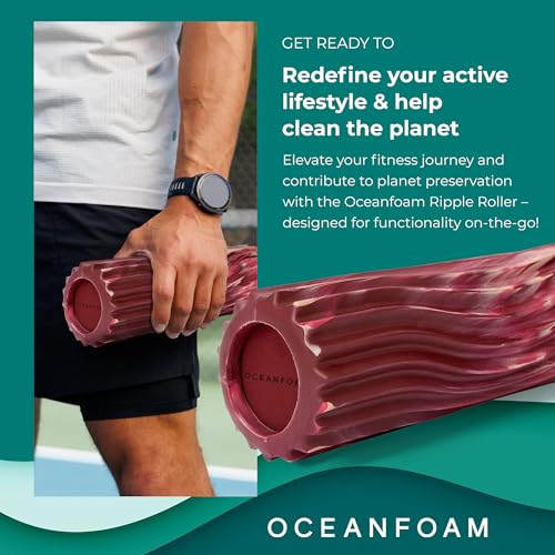 Oceanfoam Ripple Small Foam Roller (Maroon, Blush & Hot Pink Marbled) - color: Maroon, Blush & Hot Pink Marbled